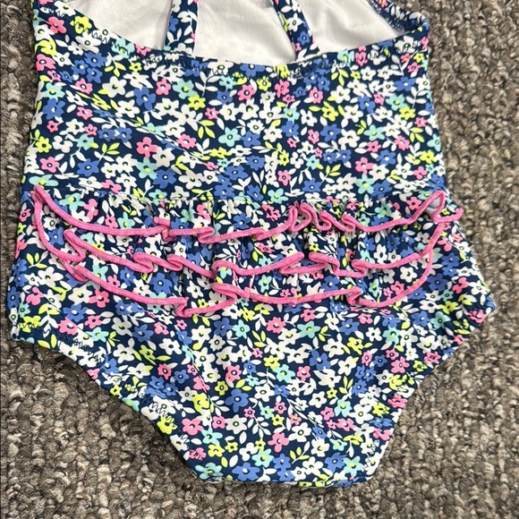Carter's Baby Girl Size 6-9M Floral One Piece Swimsuit Blue, Pink, Yellow NWOT - Picture 3 of 5